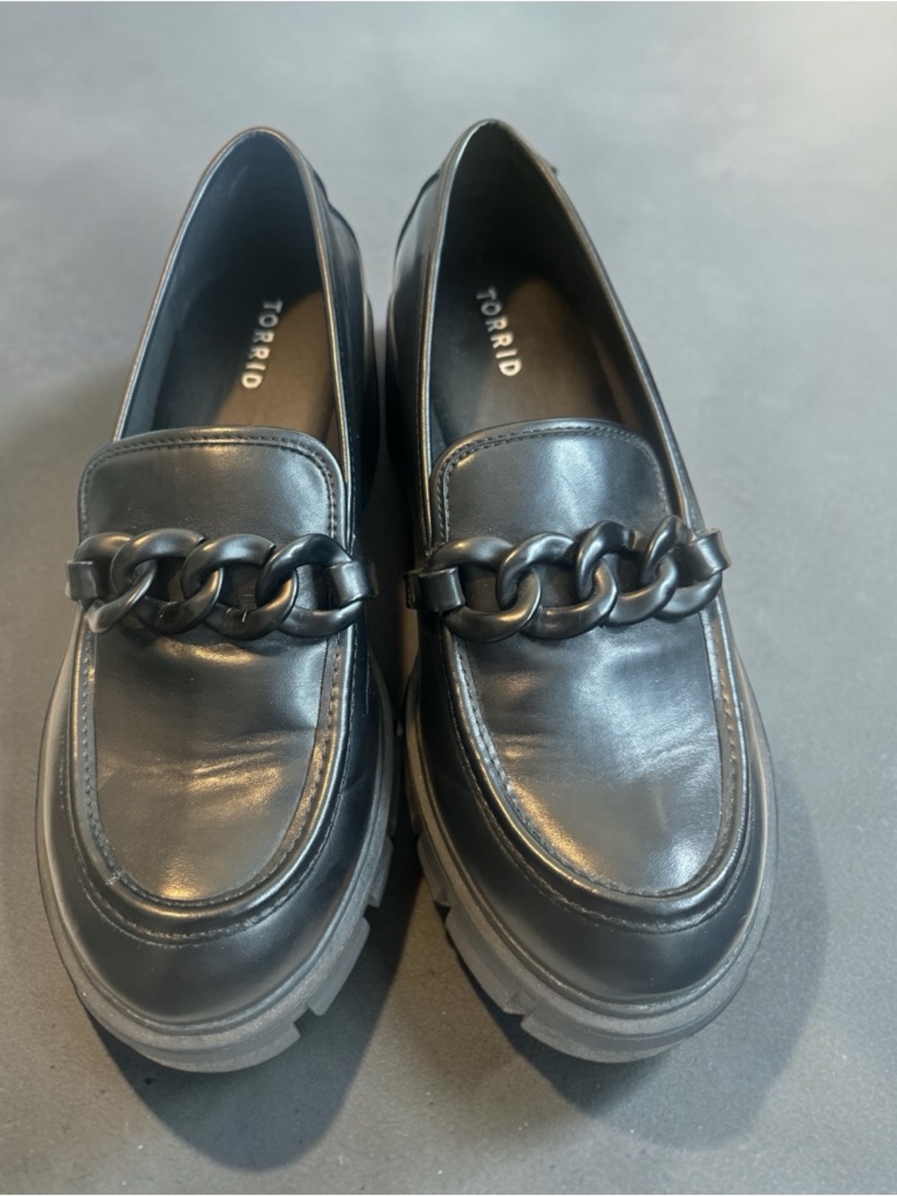 torrid Black Chain-Trim Platform Loafers